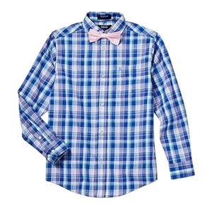 NWT IZOD Plaid Longsleeve Button Down Shirt & Tie Set Easter